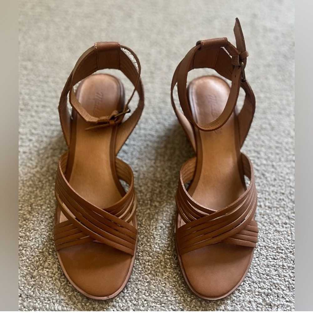 Madewell block heel leather sandals 8.5 like new - image 4