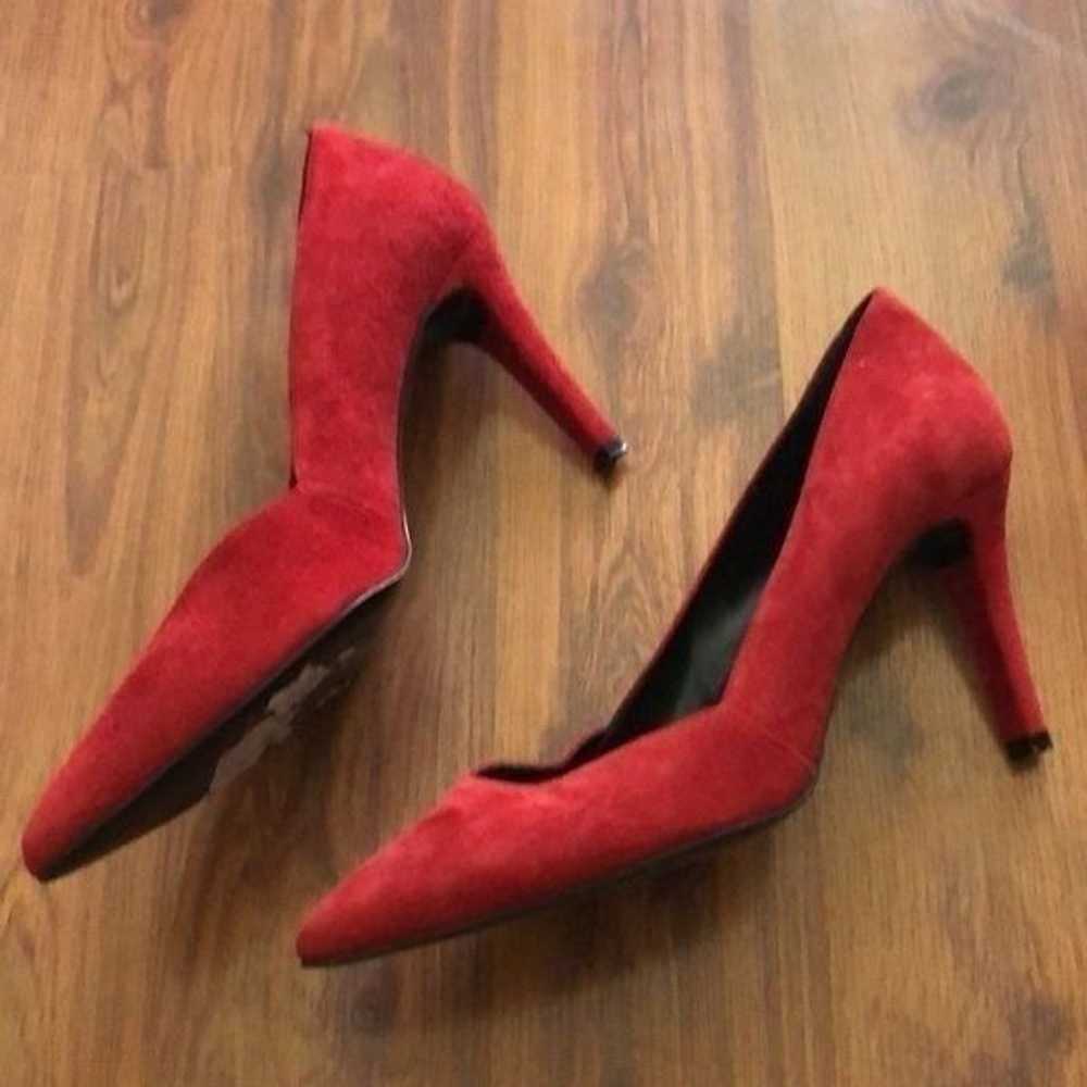 Vintage Red suede French brand Naff Naff pumps si… - image 2