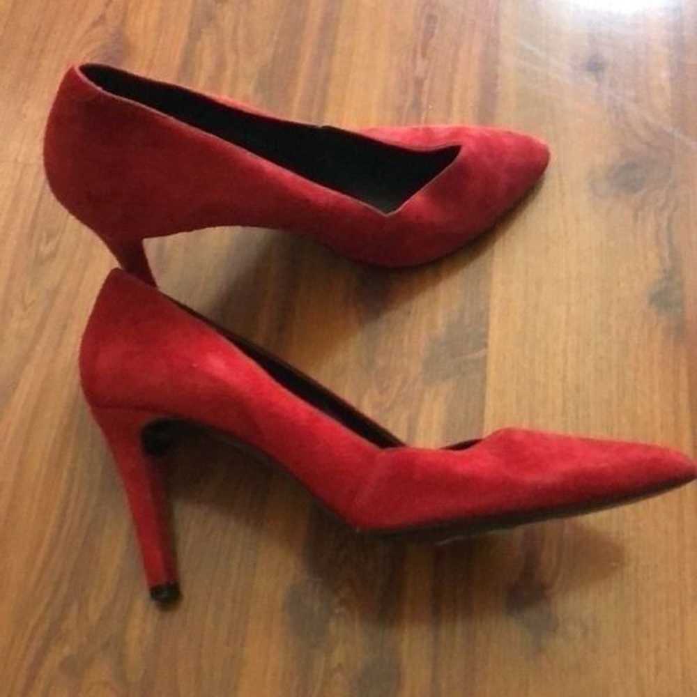 Vintage Red suede French brand Naff Naff pumps si… - image 6