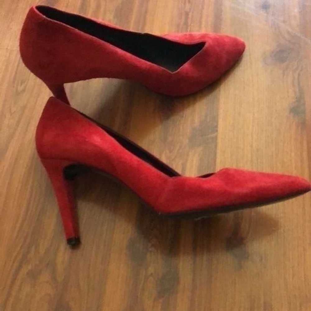 Vintage Red suede French brand Naff Naff pumps si… - image 9