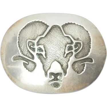 Vintage handmade ram animal head detail sterling s