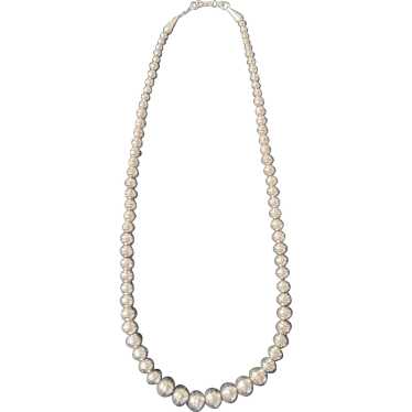 Vintage Navajo Pearls Sterling Silver Beaded Neckl