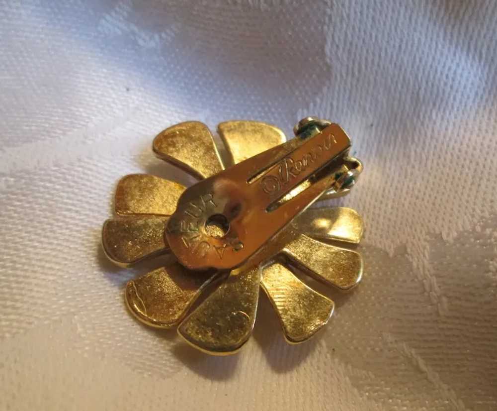 Renoir Sauteur Golden Glow “Poppy” Brooch and Ear… - image 10