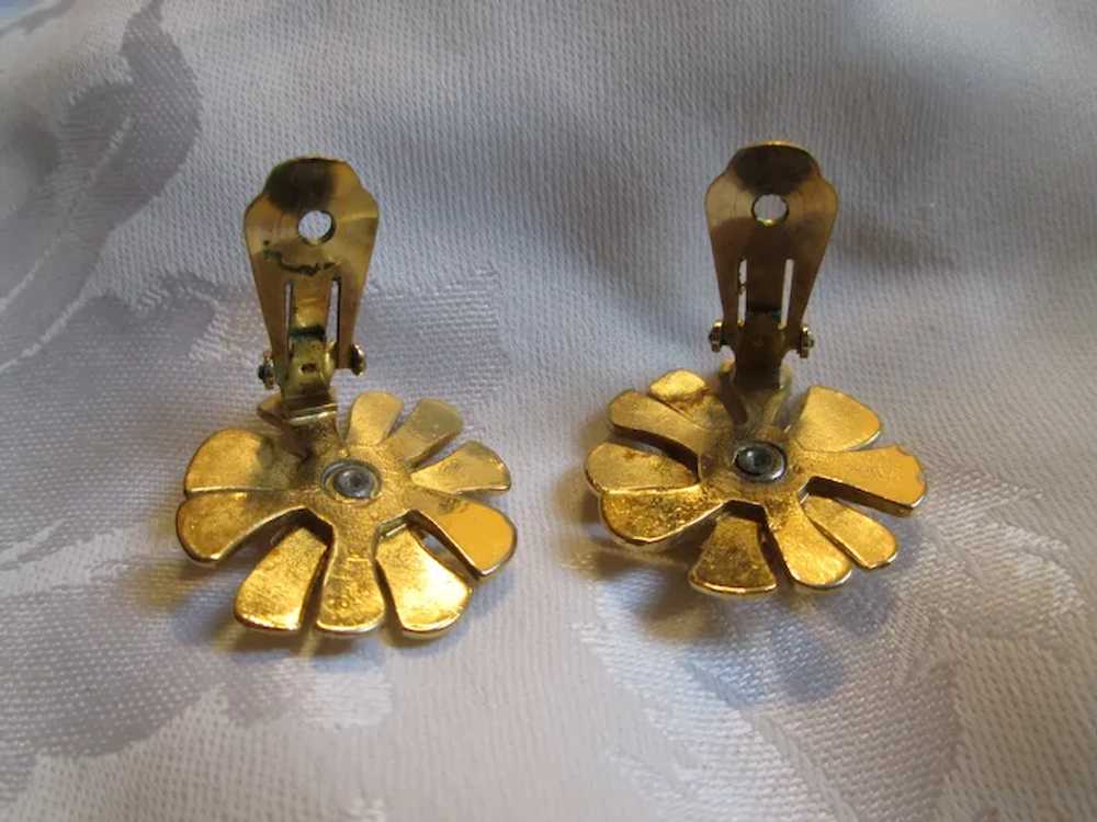 Renoir Sauteur Golden Glow “Poppy” Brooch and Ear… - image 9