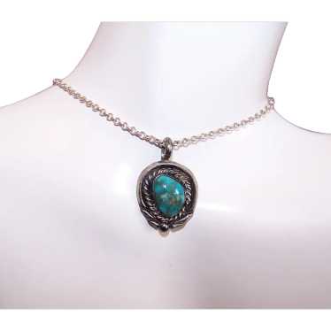 Native American Navajo Sterling Silver Turquoise P