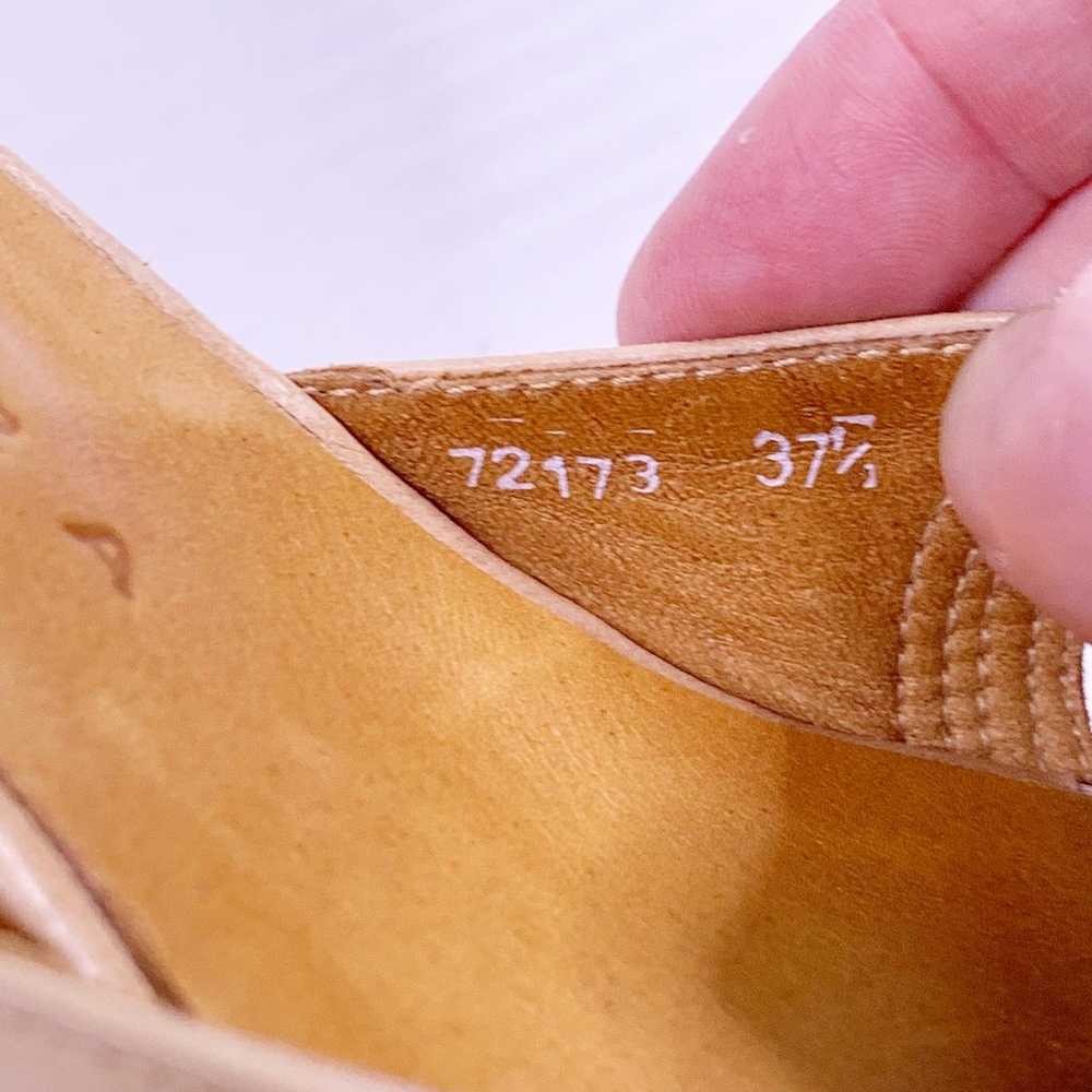 Chie Mihara Pumps Leather Nude 37.5 7.5 Peep Toe … - image 9
