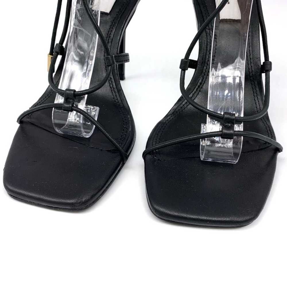 REISS Kali High Leather Strappy Wrap Sandals Blac… - image 4