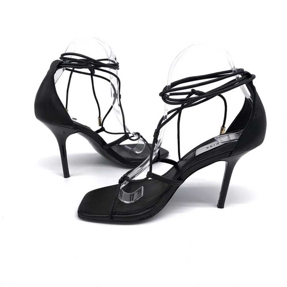 REISS Kali High Leather Strappy Wrap Sandals Blac… - image 5