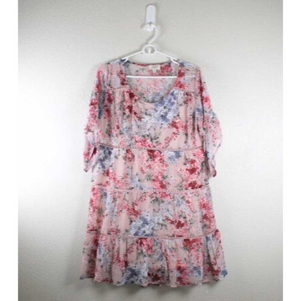 Umgee Knee Length Dress Size Small Floral Boho La… - image 1