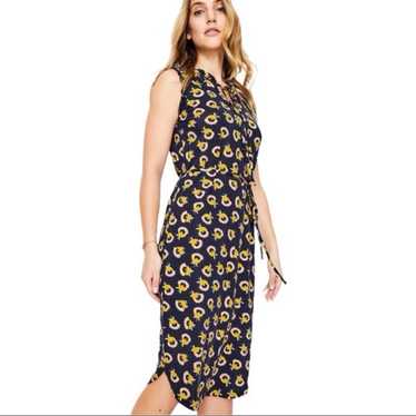 Boden Lois Floral Jersey Dress In Navy Yellow, Si… - image 1