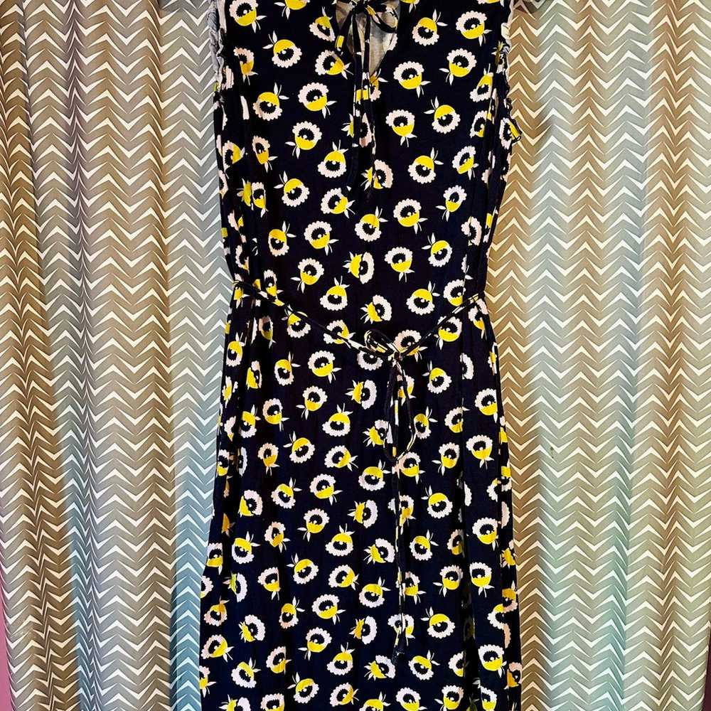 Boden Lois Floral Jersey Dress In Navy Yellow, Si… - image 3