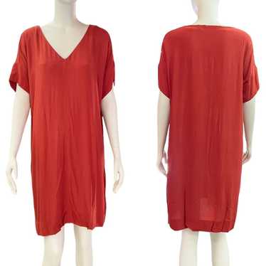 Madewell Silky Novel Dress size small in burnt ora