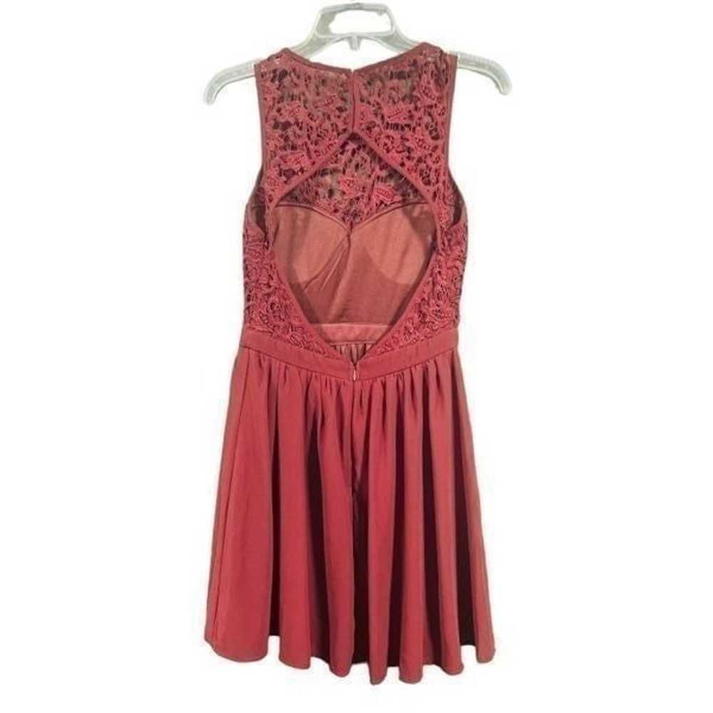 Lulus Romantic Tale Burgundy Lace Skater Dress Si… - image 11