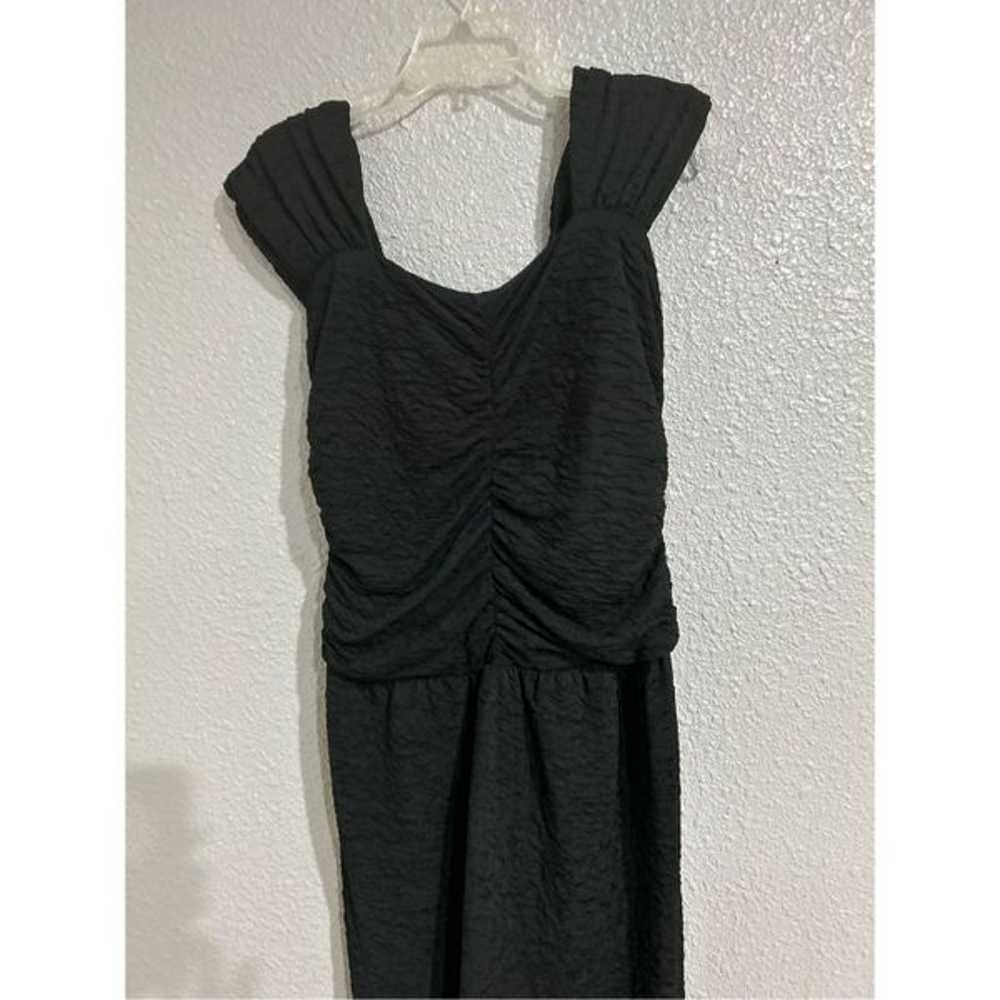 Vintage Scrunchy Crinkle Black dress Doni Girl of… - image 2
