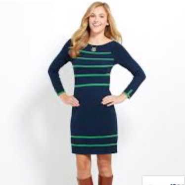 Vineyard Vines Navy & Tree Stripe Sweater Dress - image 1