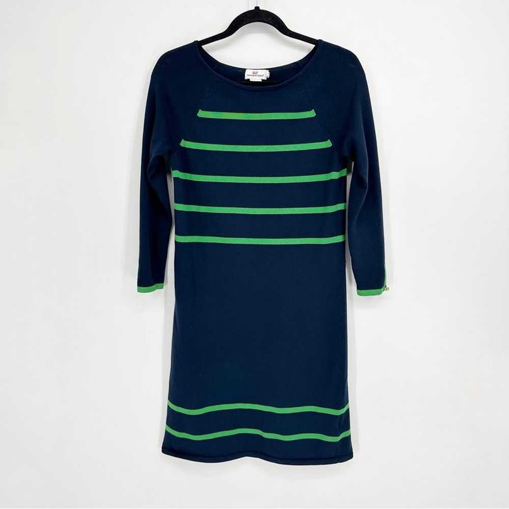 Vineyard Vines Navy & Tree Stripe Sweater Dress - image 2
