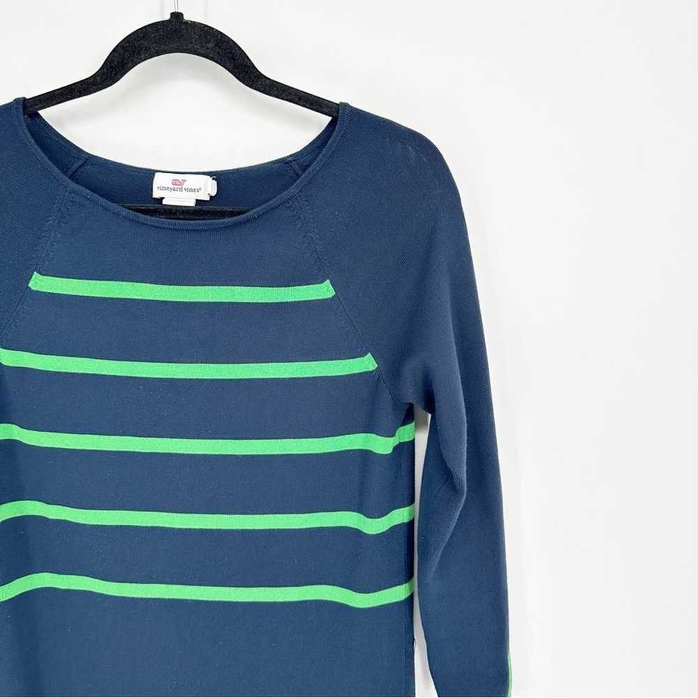 Vineyard Vines Navy & Tree Stripe Sweater Dress - image 4