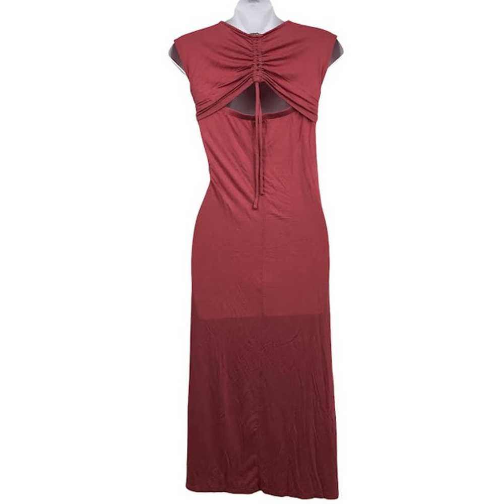 GAP Cutout Tie Back Midi Dress M Stretch Sleevele… - image 2