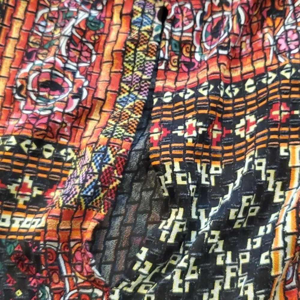 Zara Patchwork Boho Multicolor Burnout Midi Dress… - image 4