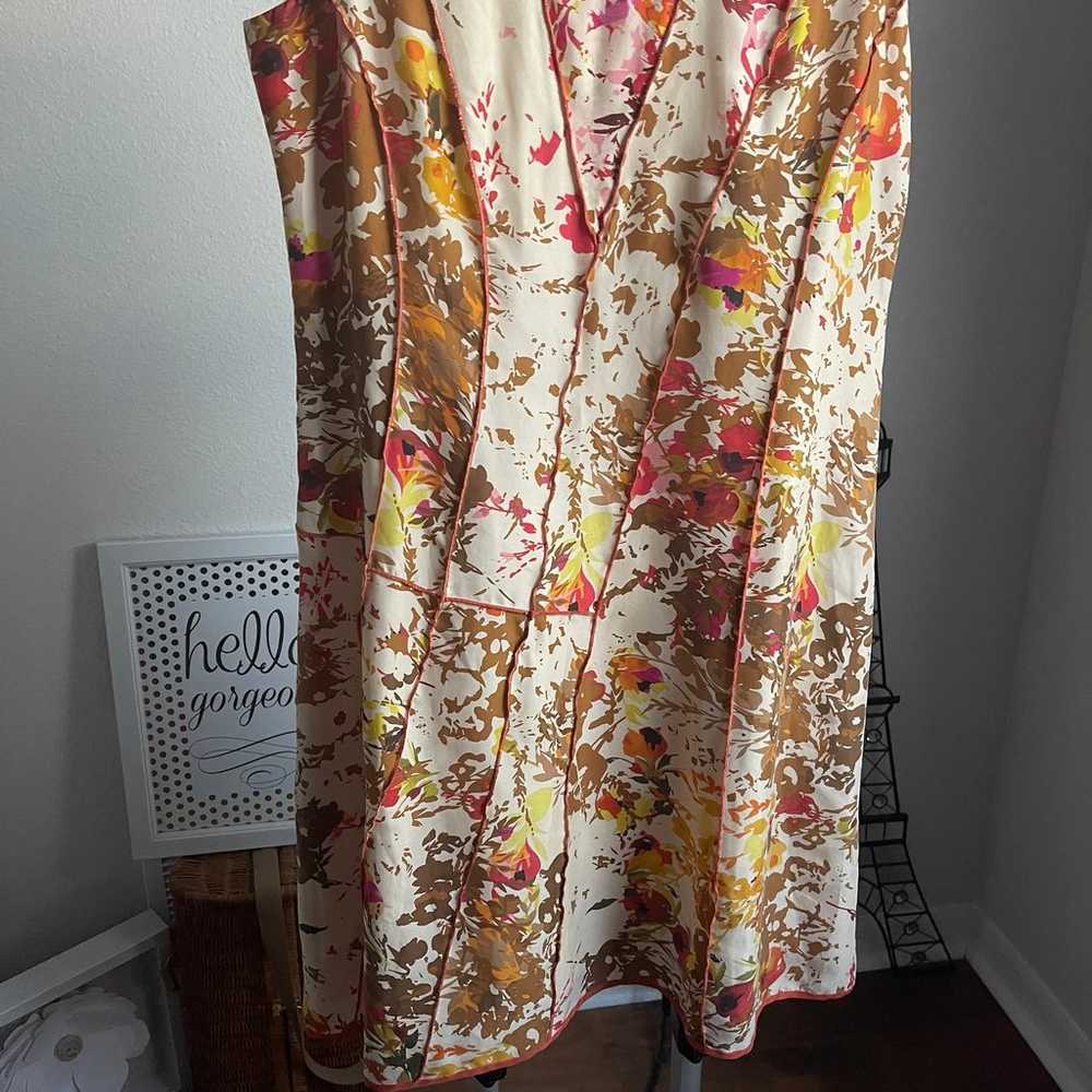 Sundance Floral Print 100% Silk A-Line Dress - image 3