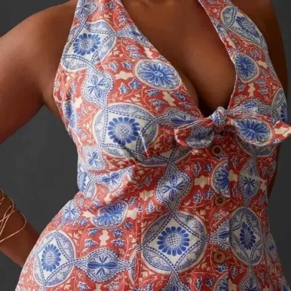 Maeve Anthropologie Linen Blend Halter Dress Wome… - image 2