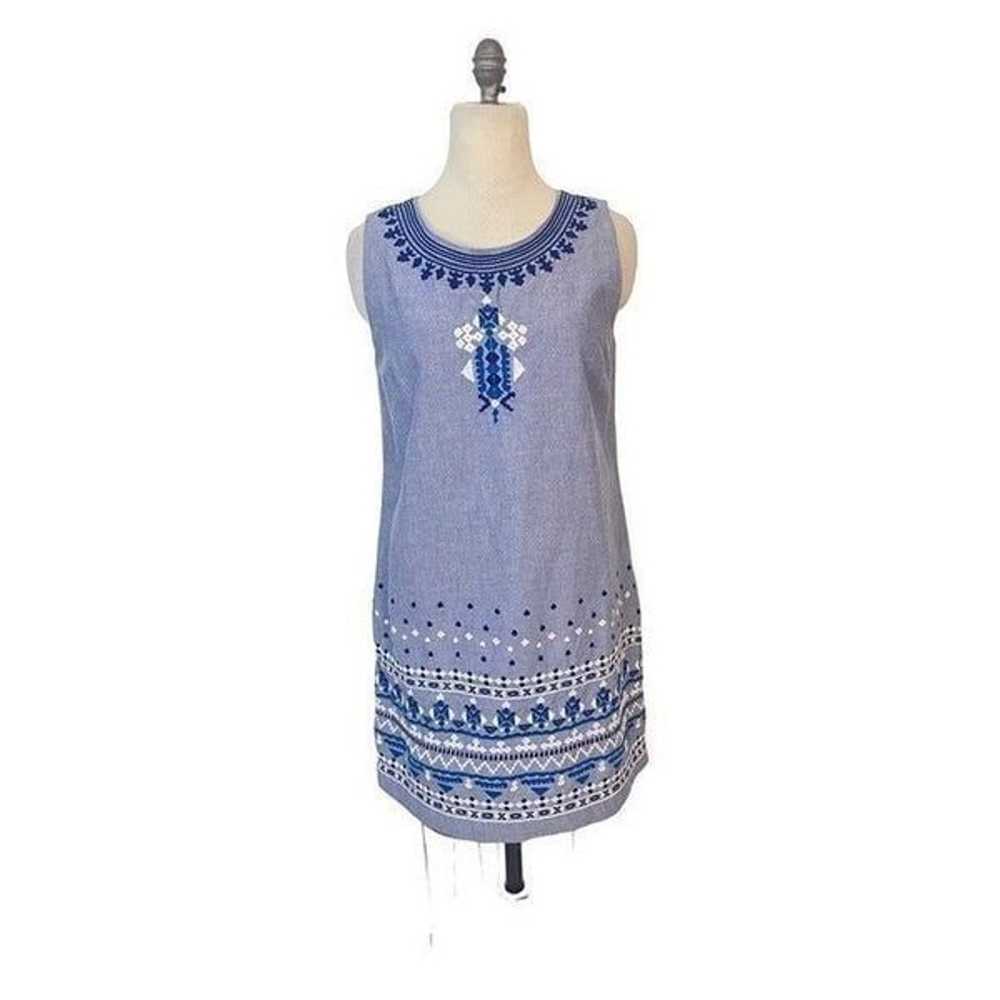 Vineyard Vines Blue Embroidered Dress 8 - image 1