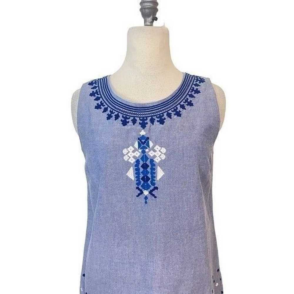 Vineyard Vines Blue Embroidered Dress 8 - image 3