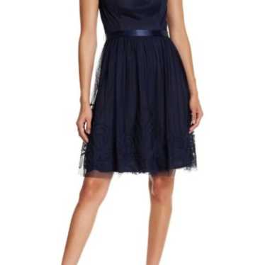 Eliza J Dress Illusion Sweetheart Neckline Navy B… - image 1