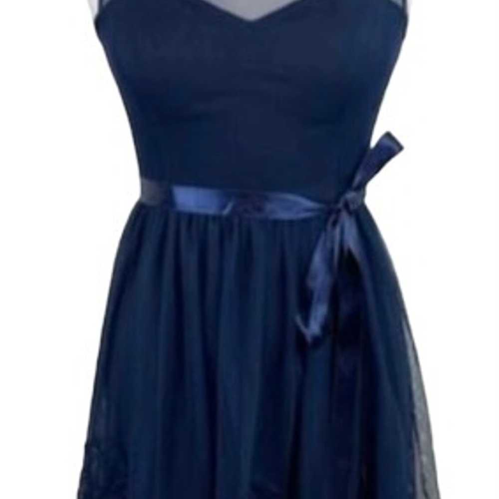 Eliza J Dress Illusion Sweetheart Neckline Navy B… - image 2