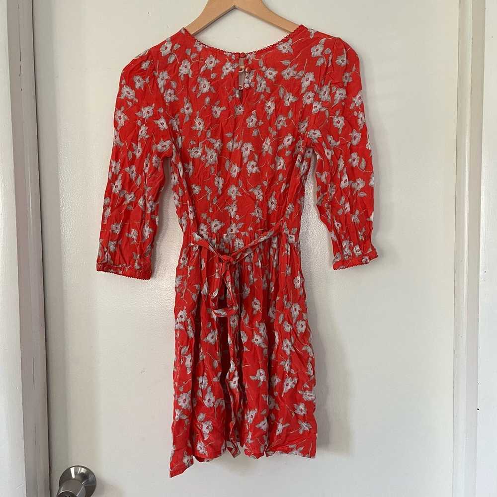 Free People Women's Size 2 Floral 3/4 sleeve Dres… - image 3