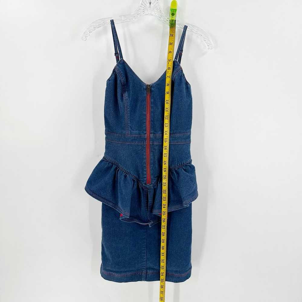 Betsy Johnson Blue Sleeveless Zip-Up Front Peplum… - image 10
