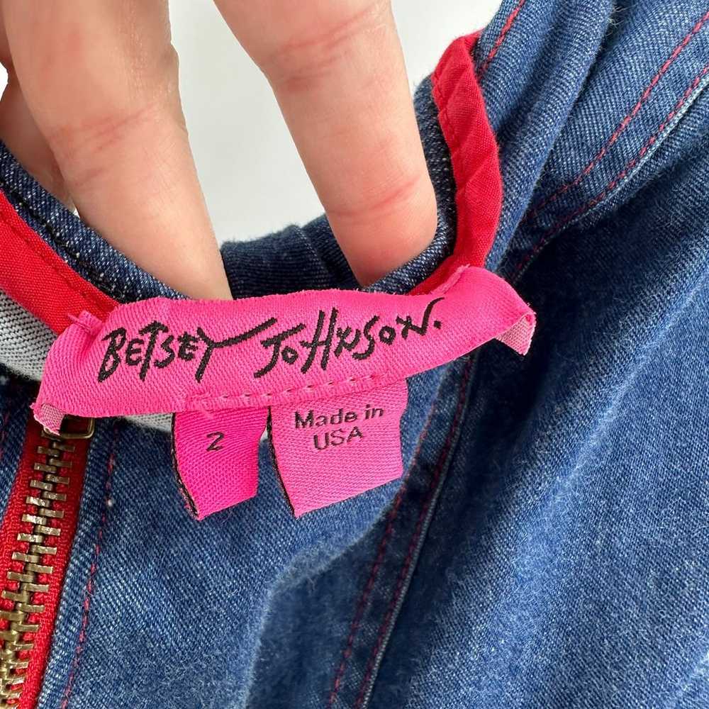 Betsy Johnson Blue Sleeveless Zip-Up Front Peplum… - image 7