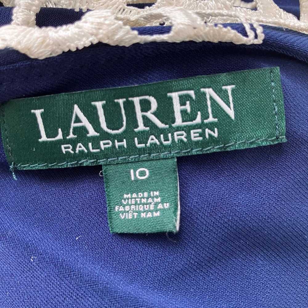 Lauren Ralph Lauren Navy Lace Dress V Neck Sleeve… - image 10