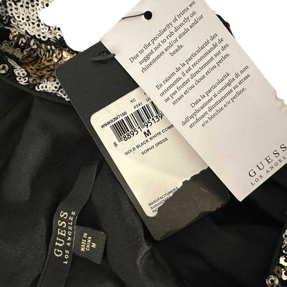 GUESS Sophy Short Dress Full Sequin Black Gold Sh… - image 11