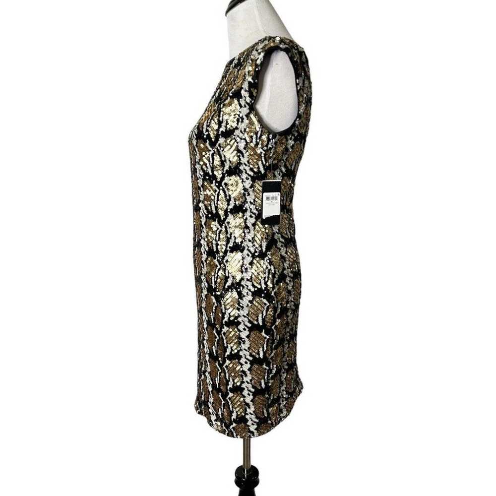 GUESS Sophy Short Dress Full Sequin Black Gold Sh… - image 5