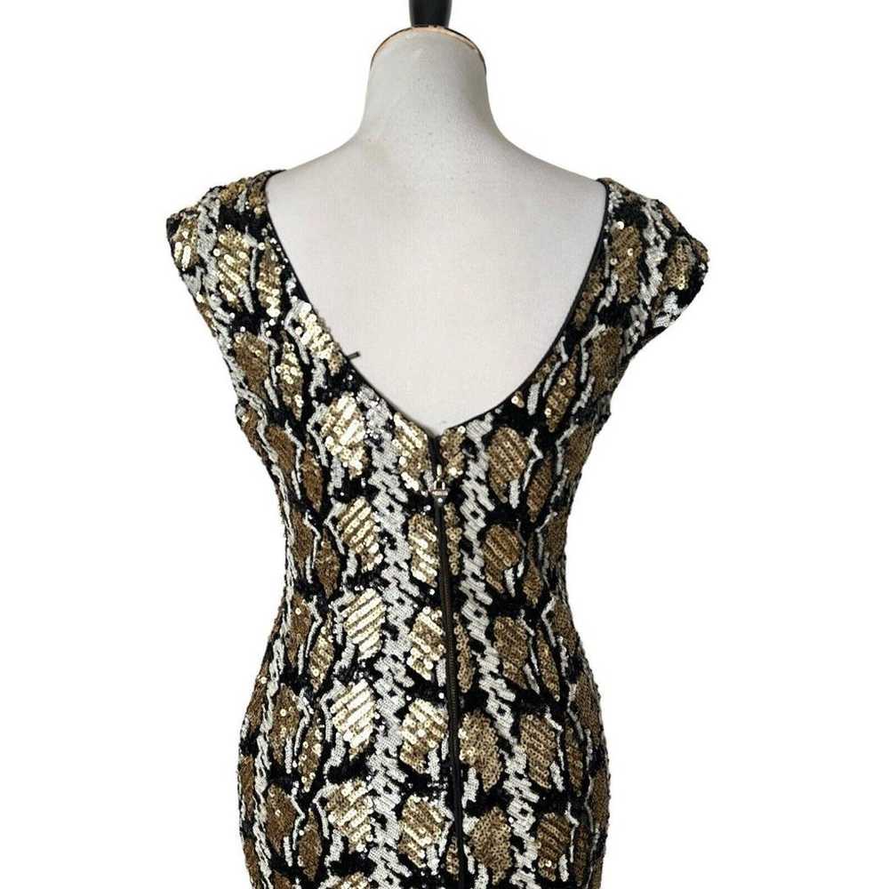 GUESS Sophy Short Dress Full Sequin Black Gold Sh… - image 8