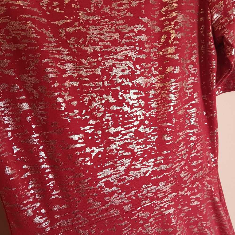 LulaRoe Elegant Anna Maxi Dress Sz Large Red Meta… - image 5
