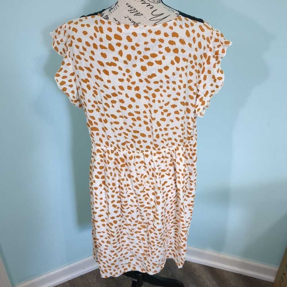 KIRUNDO Leopard Mini Dress V Neck Embroidered Flo… - image 2