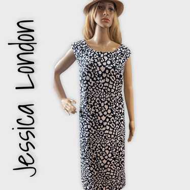 Jessica London blue & white print dress