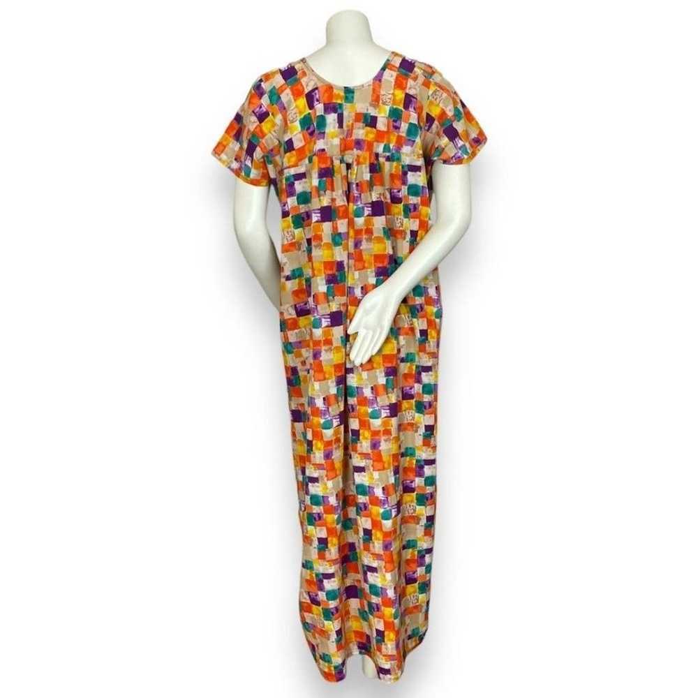 Handmade Muumuu Dress Women Block Pattern Maxi Mu… - image 2