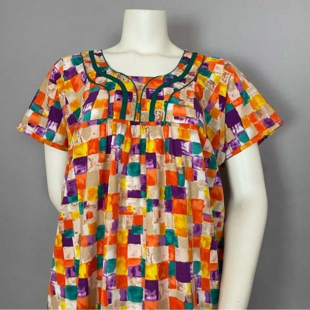 Handmade Muumuu Dress Women Block Pattern Maxi Mu… - image 3