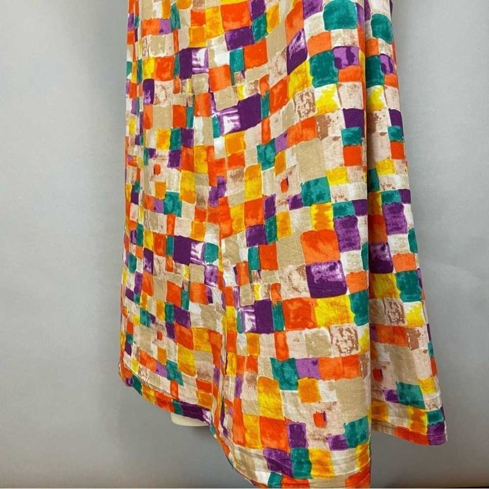 Handmade Muumuu Dress Women Block Pattern Maxi Mu… - image 5
