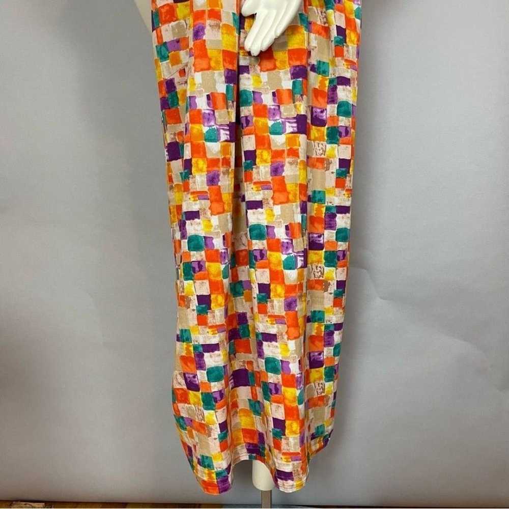 Handmade Muumuu Dress Women Block Pattern Maxi Mu… - image 7