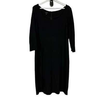 Talbots Black Jersey Knit Sheath Dress size 10 Ro… - image 1