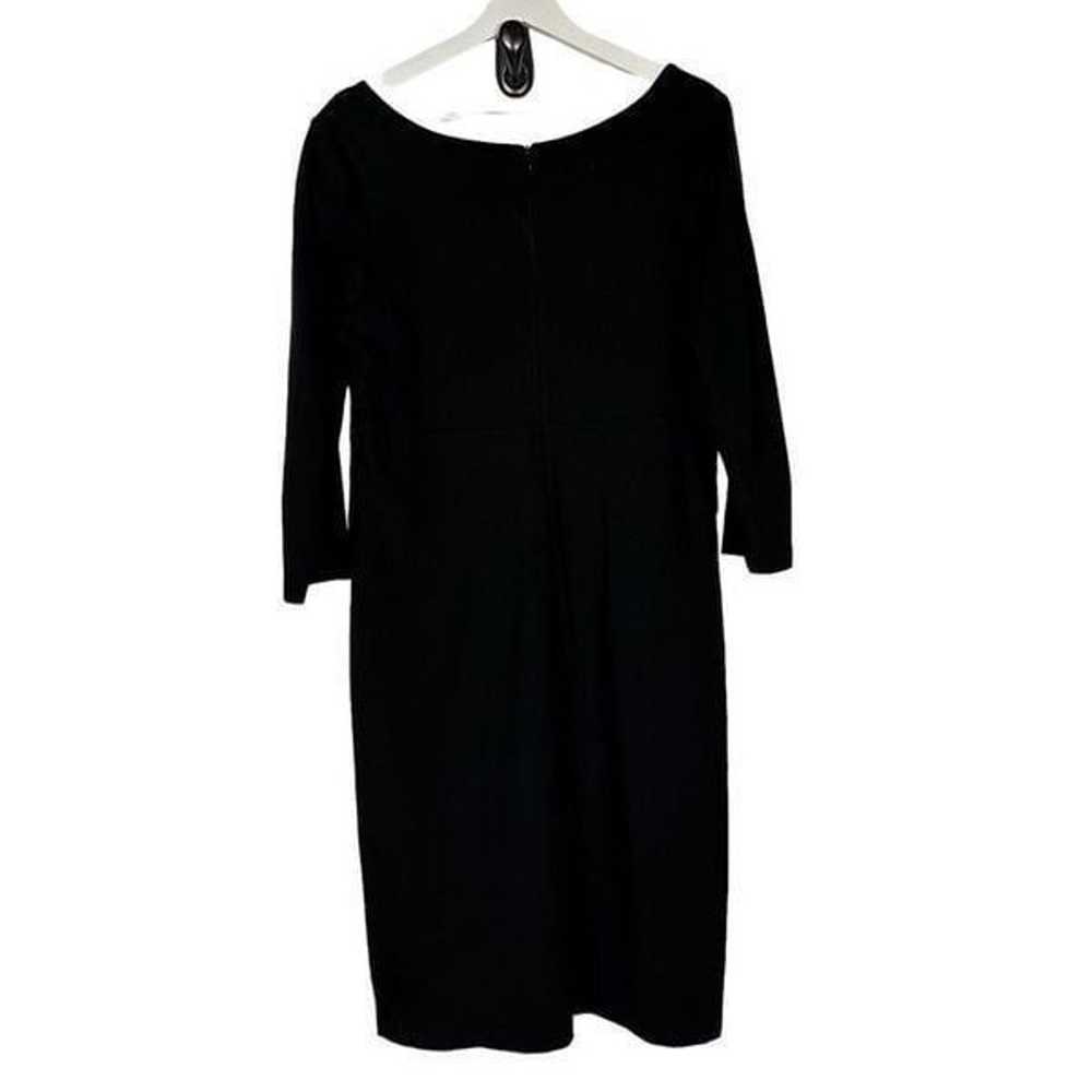 Talbots Black Jersey Knit Sheath Dress size 10 Ro… - image 2