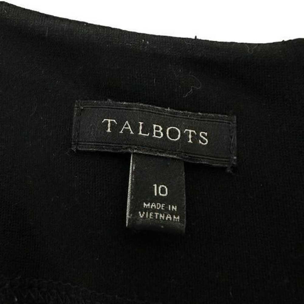 Talbots Black Jersey Knit Sheath Dress size 10 Ro… - image 5