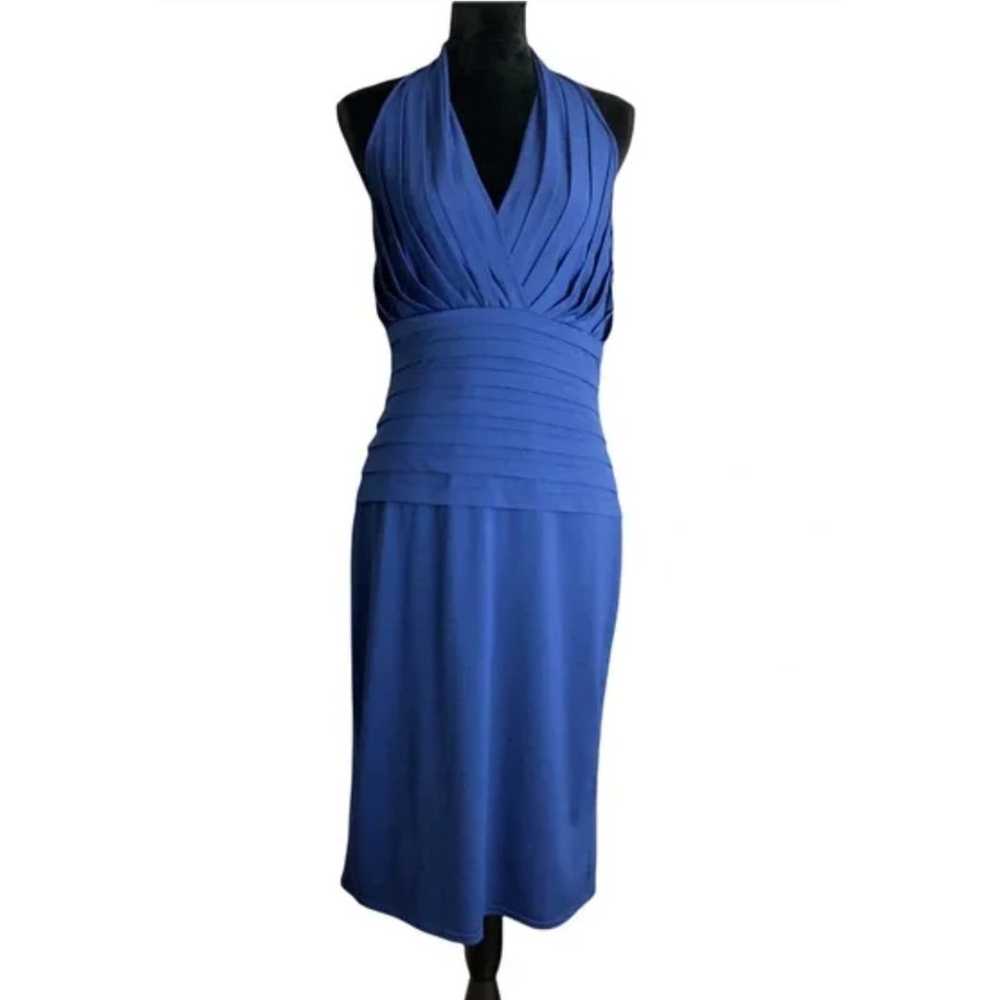 Tadashi Collection Halter Dress Womens Medium Blu… - image 11
