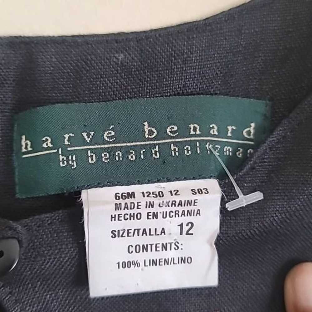 Harve Bernard Black Embroidered Sleeveless Linen … - image 7
