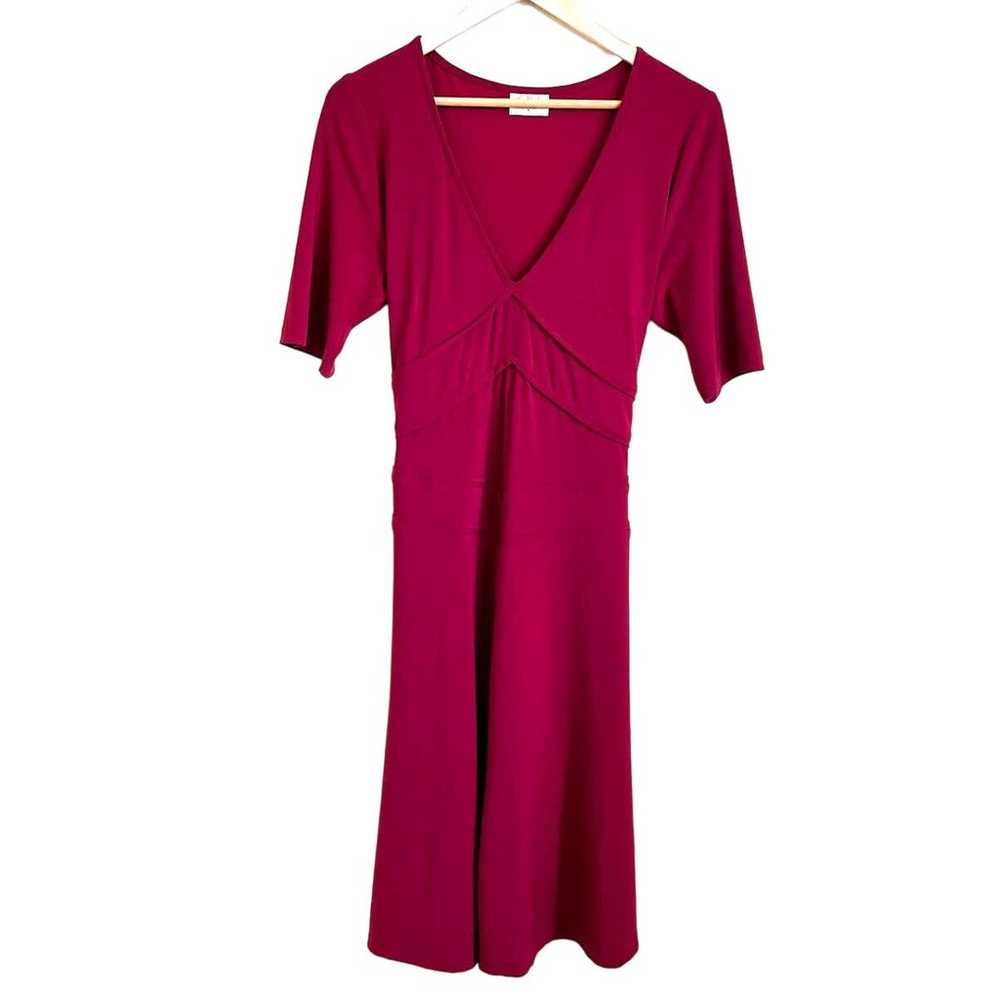 Leona Edmiston Frocks Dress Size 12 Red Jersey St… - image 1