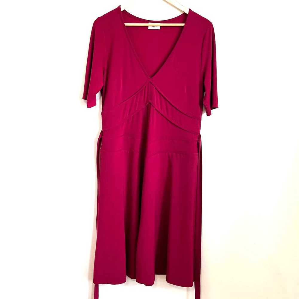 Leona Edmiston Frocks Dress Size 12 Red Jersey St… - image 3